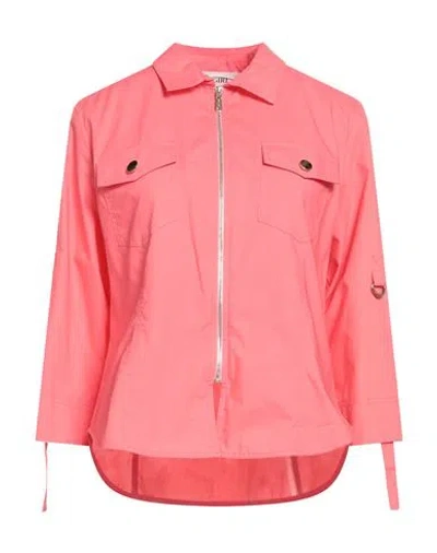 Blugirl Woman Jacket Coral Size 6 Cotton In Pink