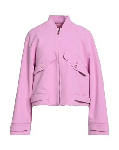 Blugirl Woman Jacket Pink Size 6 Polyester, Elastane