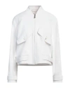 Blugirl Woman Jacket White Size 4 Polyester, Elastane In White