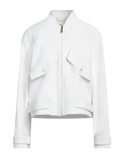 Blugirl Woman Jacket White Size 4 Polyester, Elastane