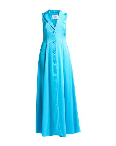 Blugirl Woman Maxi Dress Azure Size 6 Polyester, Elastane In Blue