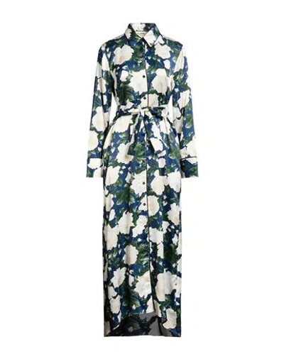 Blugirl Woman Maxi Dress Blue Size 4 Polyester, Elastane In Green