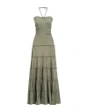 Blugirl Woman Maxi Dress Military Green Size 8 Cotton