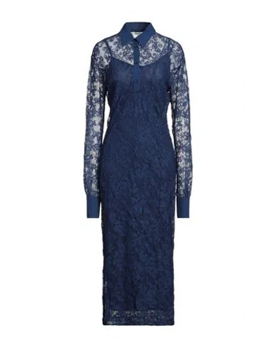 Blugirl Woman Maxi Dress Navy Size 8 Polyester In Blue