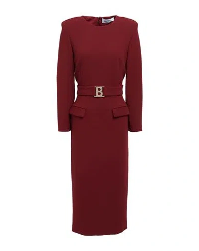 Blugirl Woman Midi Dress Burgundy Size 6 Polyester, Viscose, Elastane