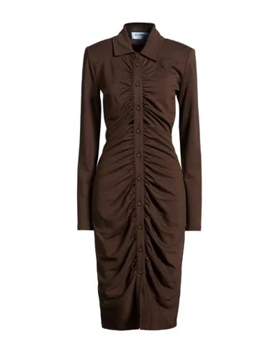 Blugirl Woman Midi Dress Chocolate Brown Size 8 Viscose, Polyester, Elastane