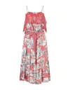 Blugirl Blumarine Woman Midi Dress Coral Size 10 Polyester In Red