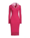 Blugirl Woman Midi Dress Fuchsia Size S Viscose, Polyester, Polyamide In Pink