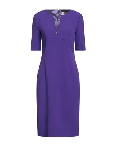 Blugirl Woman Midi Dress Purple Size 6 Polyester, Elastane