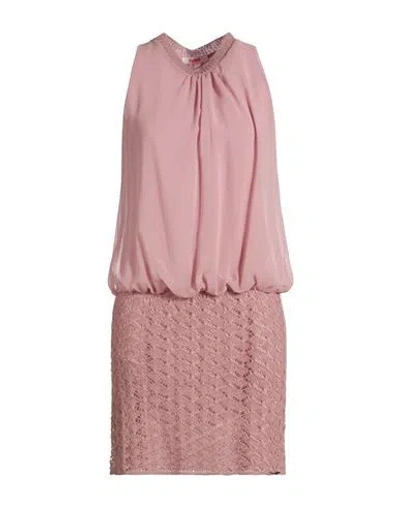 Blugirl Woman Mini Dress Antique Rose Size 8 Polyamide, Acrylic, Wool, Mohair Wool, Polyester In Pink
