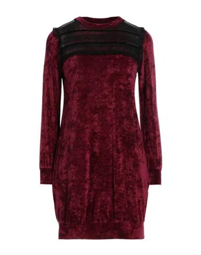 Blugirl Woman Mini Dress Burgundy Size 6 Viscose, Polyester In Red