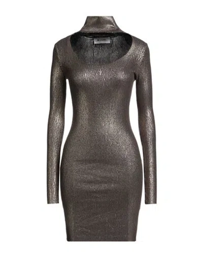 Blugirl Woman Mini Dress Gold Size S Viscose, Acrylic, Elastane