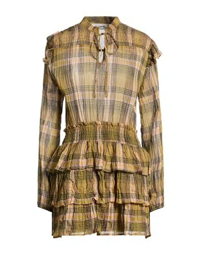 Blugirl Woman Mini Dress Military Green Size 4 Cotton, Elastane, Polyamide, Metallic Polyester