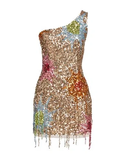 Blugirl Woman Mini Dress Orange Size 6 Polyamide, Polyester In Gold