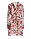 Blugirl Woman Mini Dress Red Size 8 Silk, Viscose In Multi