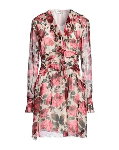Blugirl Woman Mini Dress Red Size 8 Silk, Viscose In Multi
