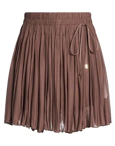 Blugirl Woman Mini Skirt Chocolate Brown Size 6 Viscose