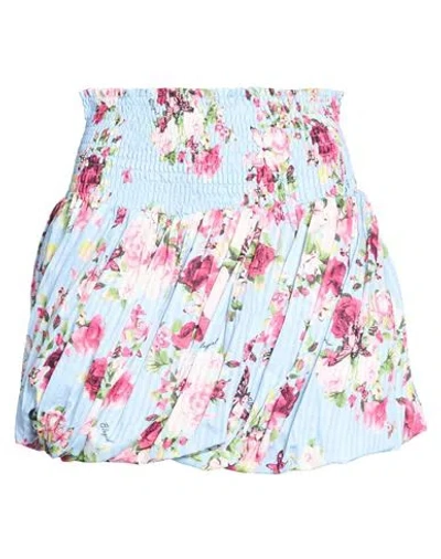 Blugirl Woman Mini Skirt Light Blue Size 6 Cotton In Multi