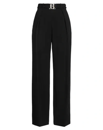 BLUGIRL BLUGIRL WOMAN PANTS BLACK SIZE 4 POLYESTER, VISCOSE, ELASTANE