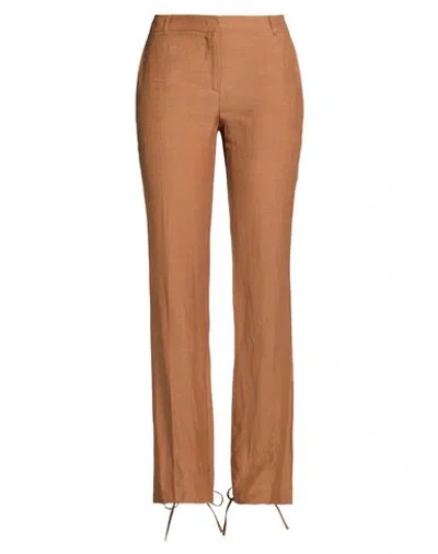 Blugirl Woman Pants Brown Size 6 Viscose, Linen