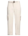 Blugirl Woman Pants Cream Size 12 Polyester, Viscose, Elastane In White
