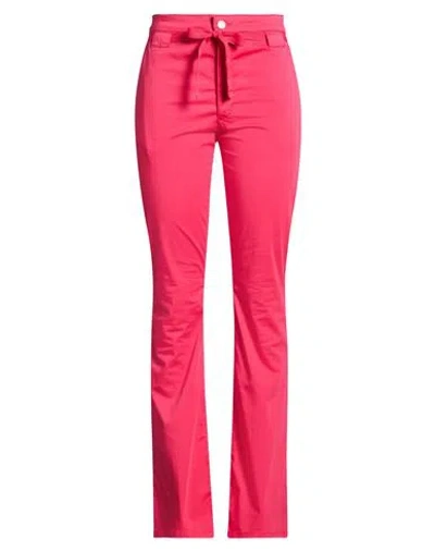 Blugirl Woman Pants Fuchsia Size 6 Cotton, Elastane In Pink