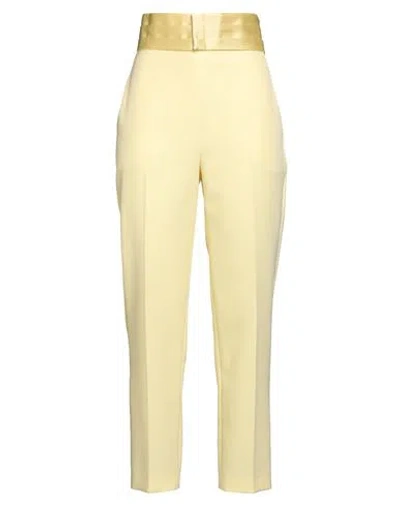 Blugirl Woman Pants Pastel Yellow Size 6 Polyester, Elastane