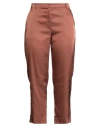 Blugirl Woman Pants Tan Size 10 Polyester, Elastane In Burgundy