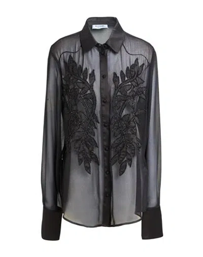 Blugirl Woman Shirt Black Size 8 Polyester, Glass