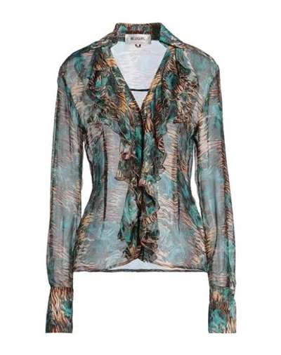 Blugirl Woman Shirt Deep Teal Size 6 Silk, Viscose In Green