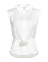 Blugirl Woman Shirt Ivory Size 6 Polyester In White