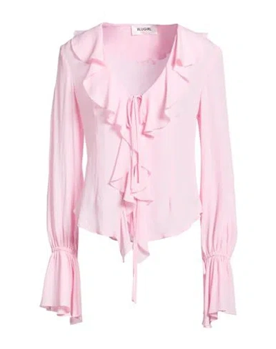 Blugirl Woman Shirt Light Pink Size 6 Acetate, Silk, Polyamide
