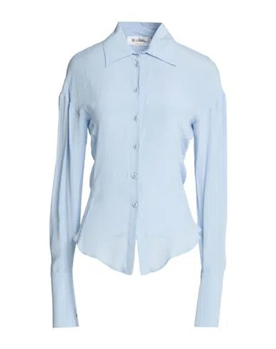 Blugirl Woman Shirt Sky Blue Size 4 Acetate, Silk, Polyamide