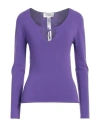 Blugirl Woman Sweater Purple Size L Viscose, Polyester In Purple