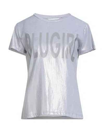 Blugirl Woman T-shirt Silver Size S Cotton, Elastane