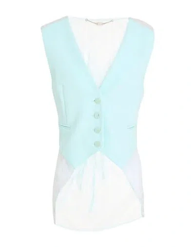 Blugirl Woman Tailored Vest Sky Blue Size 6 Polyester, Elastane, Polyamide