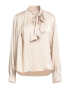 Blugirl Woman Top Beige Size 6 Polyester In Gray