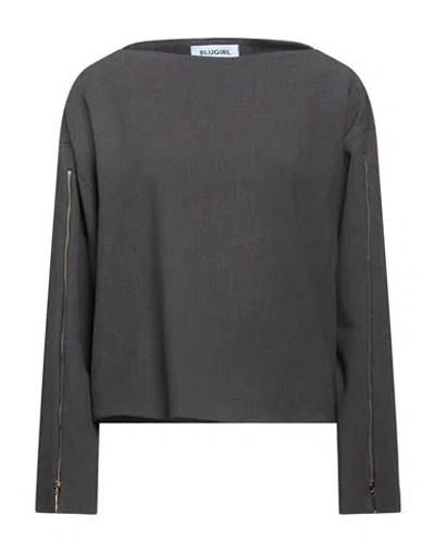 Blugirl Woman Top Charcoal Size 6 Polyester, Viscose, Elastane In Gray