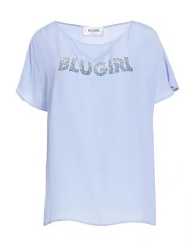 Blugirl Woman Top Sky Blue Size 8 Acetate, Silk, Polyamide