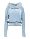 Blugirl Woman Top Sky Blue Size S Polyester, Elastane In Animal Print
