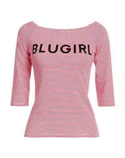 Blugirl Woman T-shirt Red Size 6 Cotton, Elastane In Brown