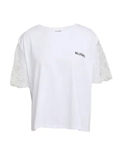 Blugirl Woman T-shirt White Size 10 Cotton, Polyamide