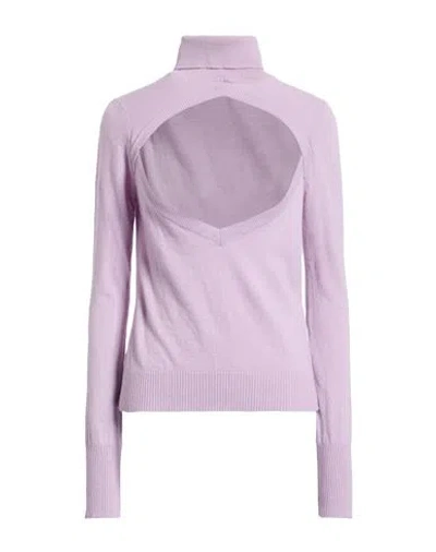 Blugirl Woman Turtleneck Lilac Size M Wool, Polyamide, Viscose, Cashmere In Burgundy