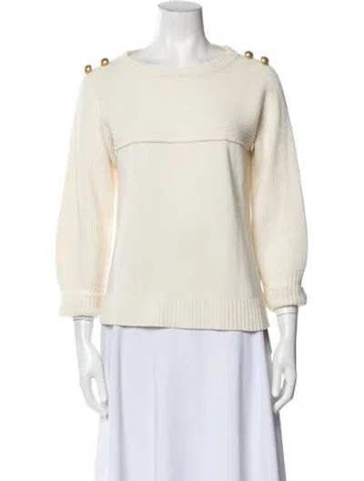 Pre-owned Blugirl Wool Bateau Neckline Sweater In Neutral