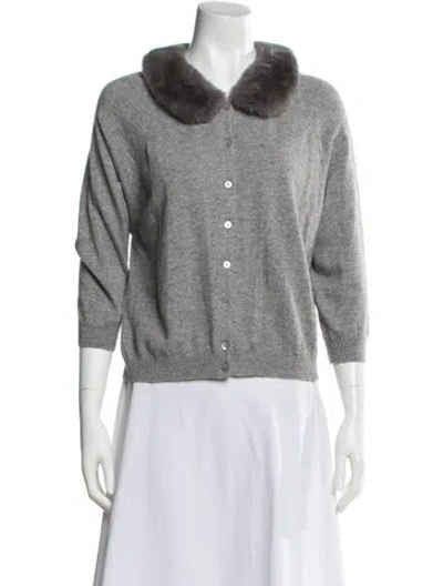 Pre-owned Blugirl Wool Crew Neck Sweater In Gray