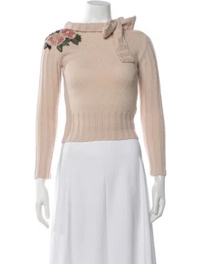 Pre-owned Blugirl Wool Floral Print Sweater In Neutrals