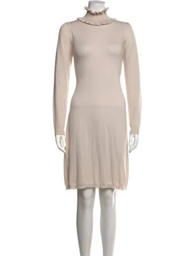Pre-owned Blugirl Wool Knee-length Dress In Neutrals