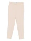 Blugirl Tailored Beige Pants With Decorative Button In Pink