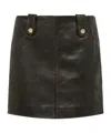 Blugirl Leather Skirt With Belt Loops And Button Detail In Black