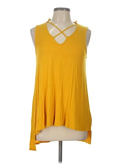 Pre-owned Bluheaven Sleeveless Top Yellow Halter Neckline Tops